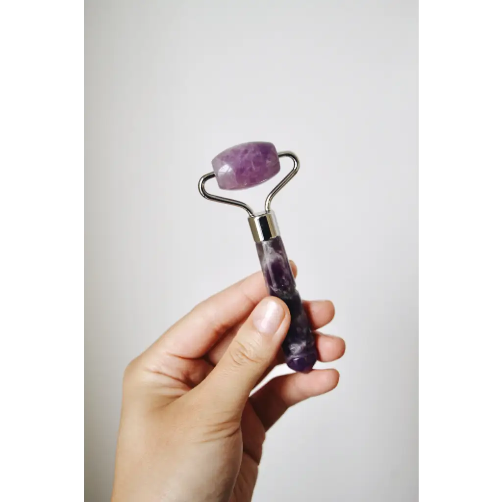 Amethyst Mini De-Puffing Facial Roller-Skincare Tool-MOUNT LAI-The-Skincare-district