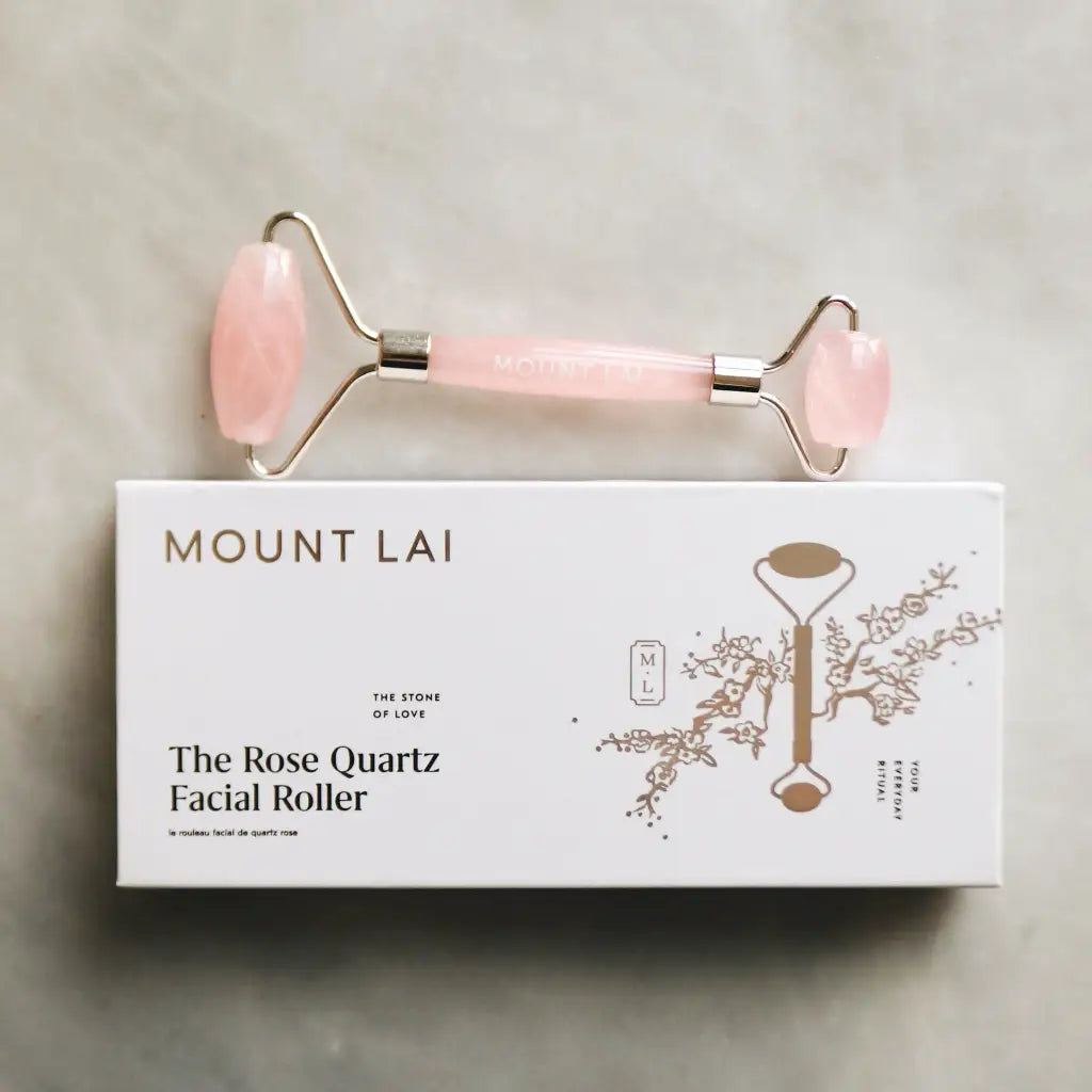 Rose Quartz De-Puffing Facial Roller-Skincare Tool-MOUNT LAI-The-Skincare-district