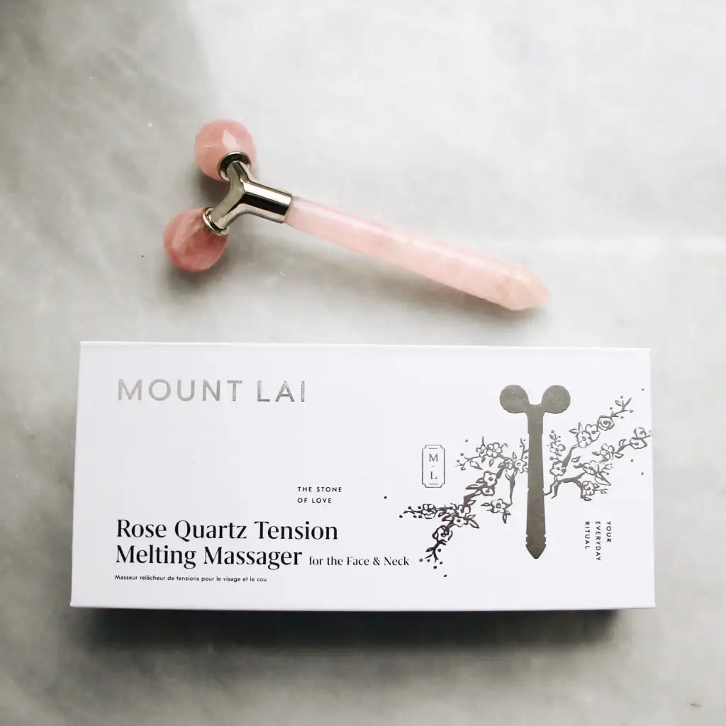 Rose quartz Tension Melting Massager for Face & Neck-Skincare Tool-MOUNT LAI-The-Skincare-district