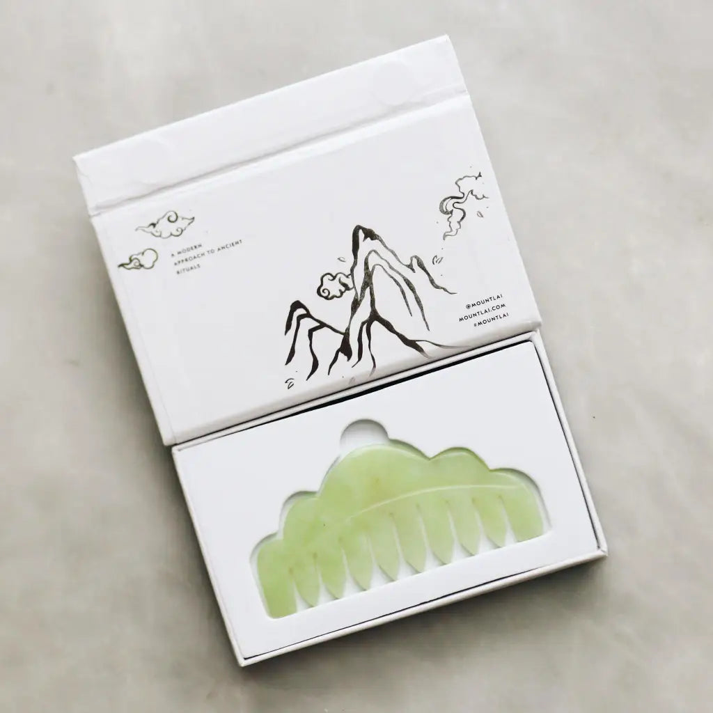 The Jade Massaging Gua Sha Comb-Hair Care-MOUNT LAI-The-Skincare-district